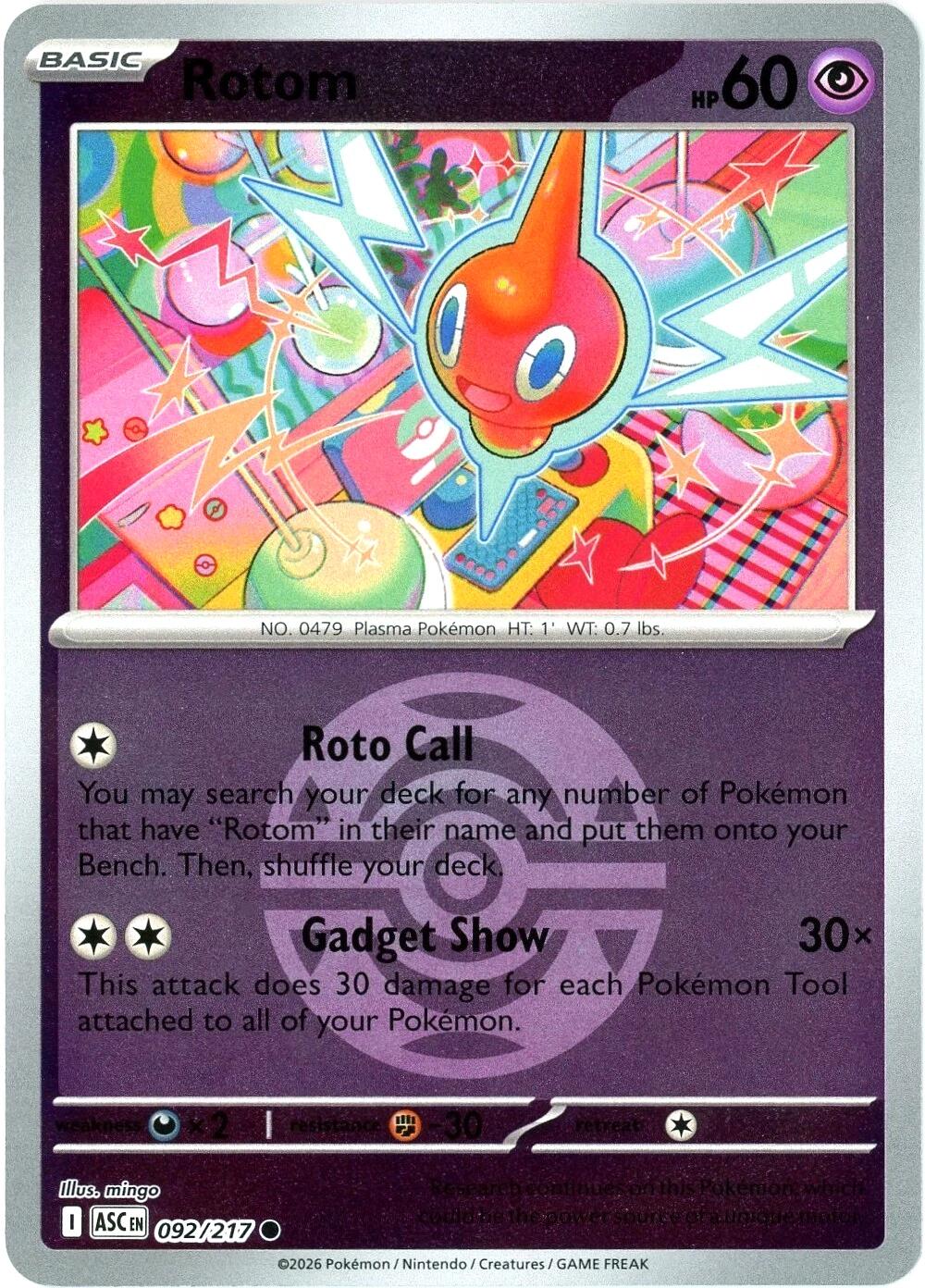 Rotom (092/217) (Dusk Ball) [Mega Evolution: Ascended Heroes] | Jack's On Queen
