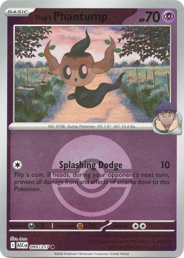 Hop's Phantump (095/217) (Poke Ball) [Mega Evolution: Ascended Heroes] | Jack's On Queen