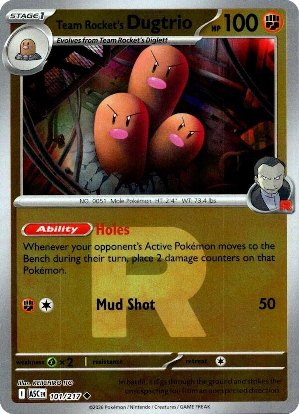 Team Rocket's Dugtrio (101/217) (Team Rocket) [Mega Evolution: Ascended Heroes] | Jack's On Queen