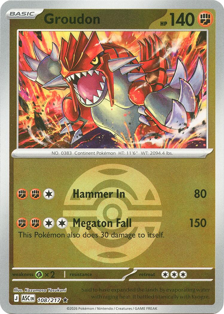Groudon (108/217) (Dusk Ball) [Mega Evolution: Ascended Heroes] | Jack's On Queen