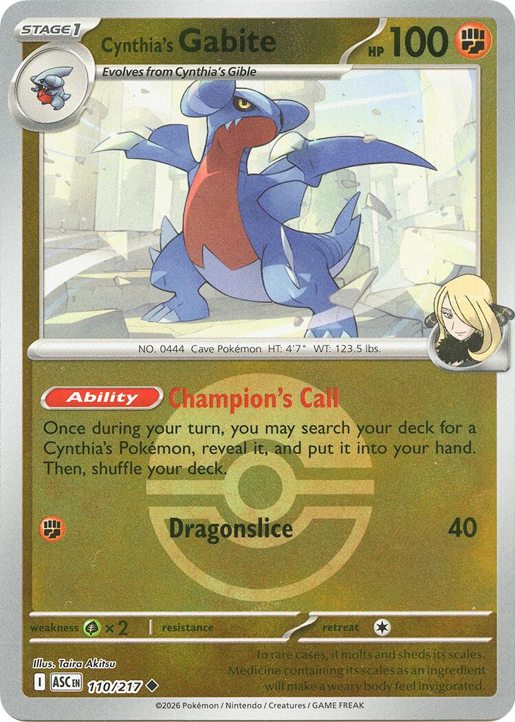 Cynthia's Gabite (110/217) (Poke Ball) [Mega Evolution: Ascended Heroes] | Jack's On Queen