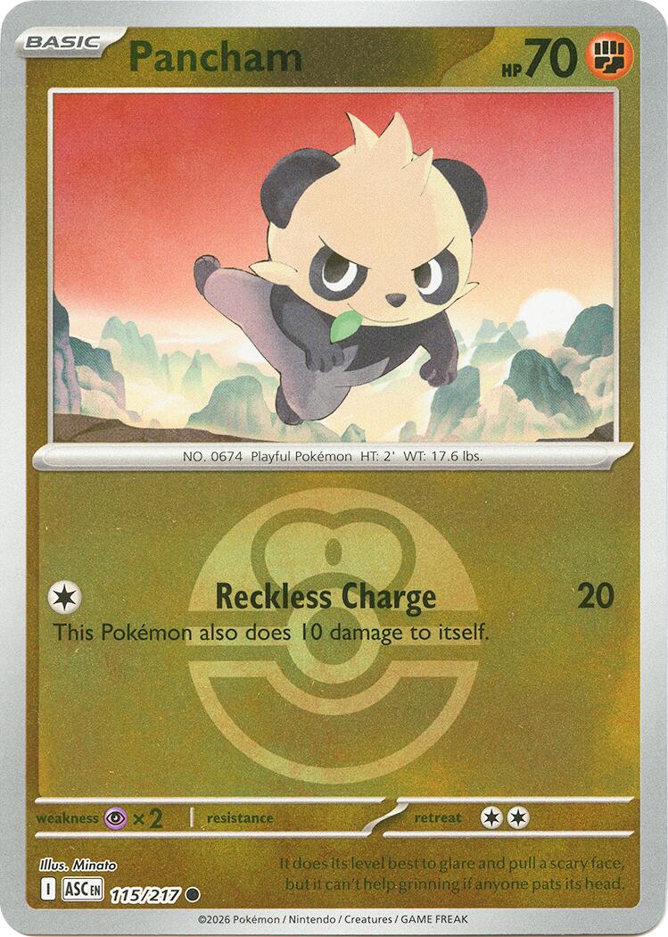 Pancham (115/217) (Love Ball) [Mega Evolution: Ascended Heroes] | Jack's On Queen