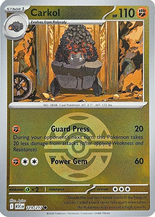 Carkol (119/217) (Dusk Ball) [Mega Evolution: Ascended Heroes] | Jack's On Queen