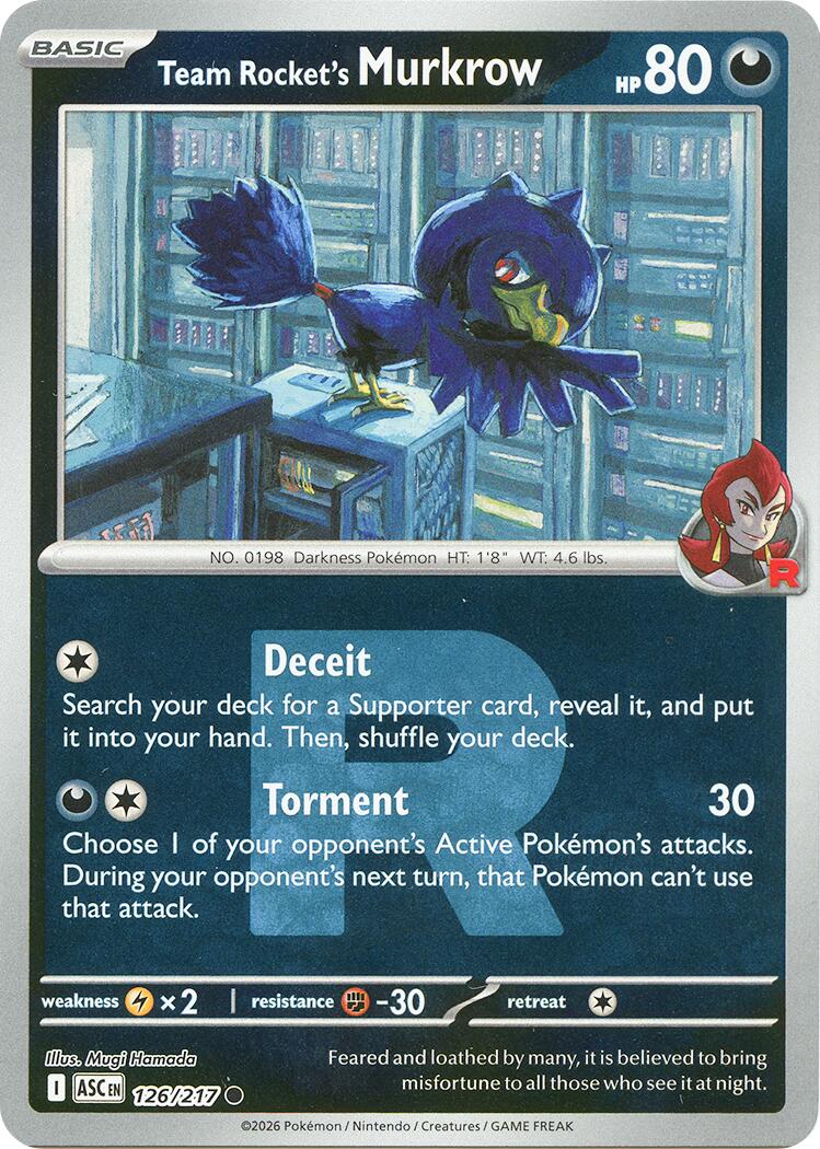 Team Rocket's Murkrow (126/217) (Team Rocket) [Mega Evolution: Ascended Heroes] | Jack's On Queen