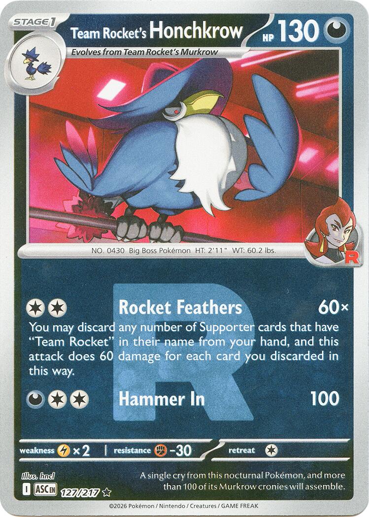 Team Rocket's Honchkrow (127/217) (Team Rocket) [Mega Evolution: Ascended Heroes] | Jack's On Queen