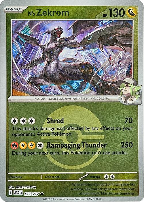 N's Zekrom (155/217) (Poke Ball) [Mega Evolution: Ascended Heroes] | Jack's On Queen