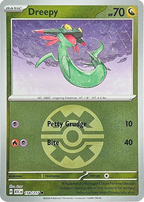 Dreepy (158/217) (Quick Ball) [Mega Evolution: Ascended Heroes] | Jack's On Queen