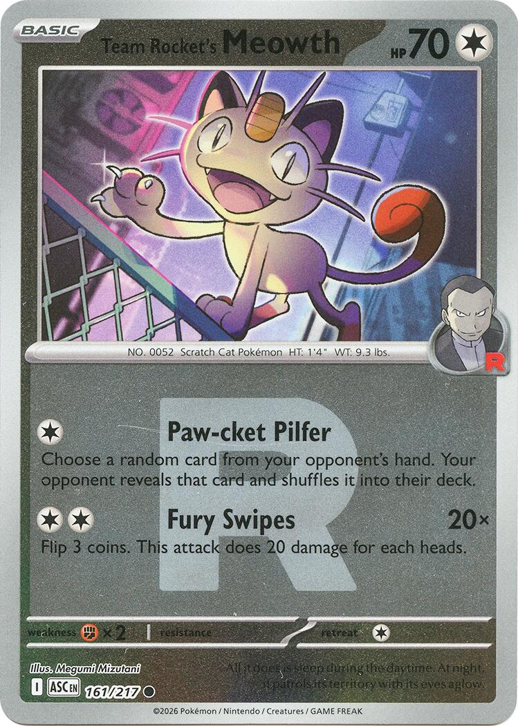 Team Rocket's Meowth (161/217) (Team Rocket) [Mega Evolution: Ascended Heroes] | Jack's On Queen