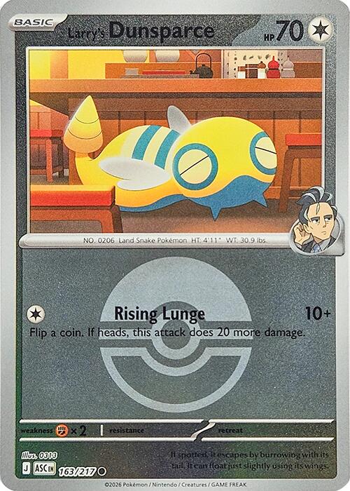 Larry's Dunsparce (163/217) (Poke Ball) [Mega Evolution: Ascended Heroes] | Jack's On Queen