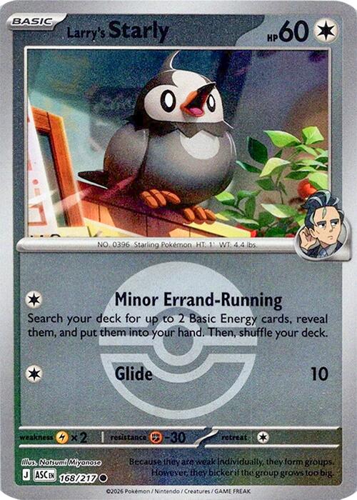 Larry's Starly (168/217) (Poke Ball) [Mega Evolution: Ascended Heroes] | Jack's On Queen