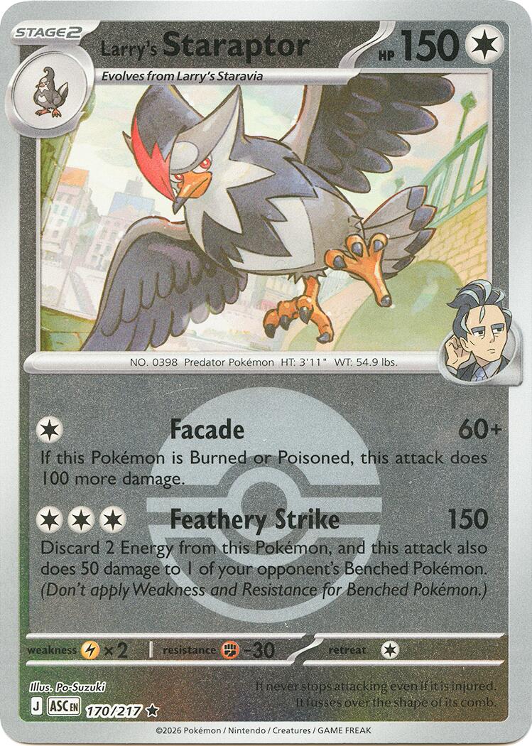 Larry's Staraptor (170/217) (Poke Ball) [Mega Evolution: Ascended Heroes] | Jack's On Queen