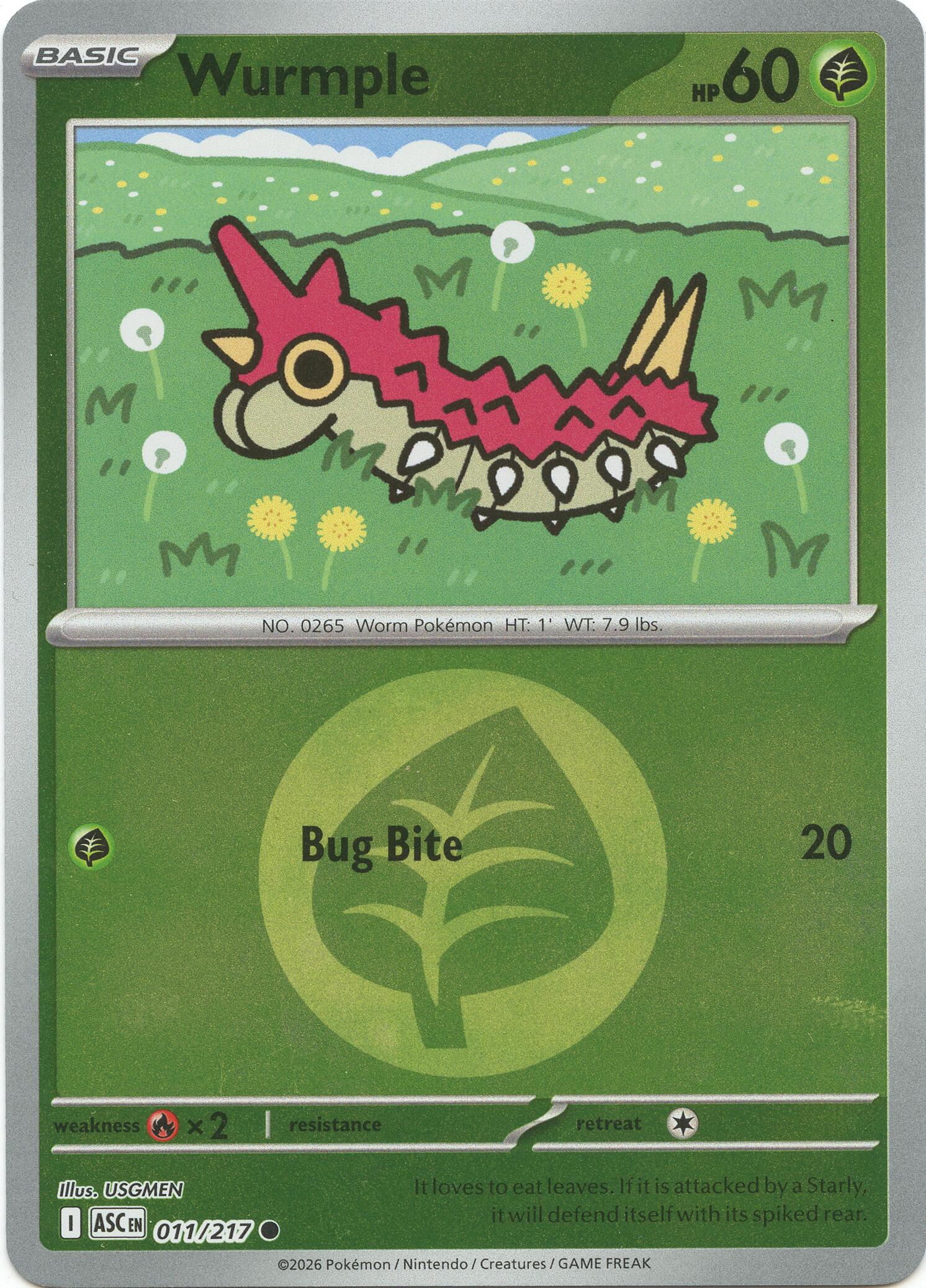 Wurmple (011/217) (Energy Symbol Pattern) [Mega Evolution: Ascended Heroes] | Jack's On Queen
