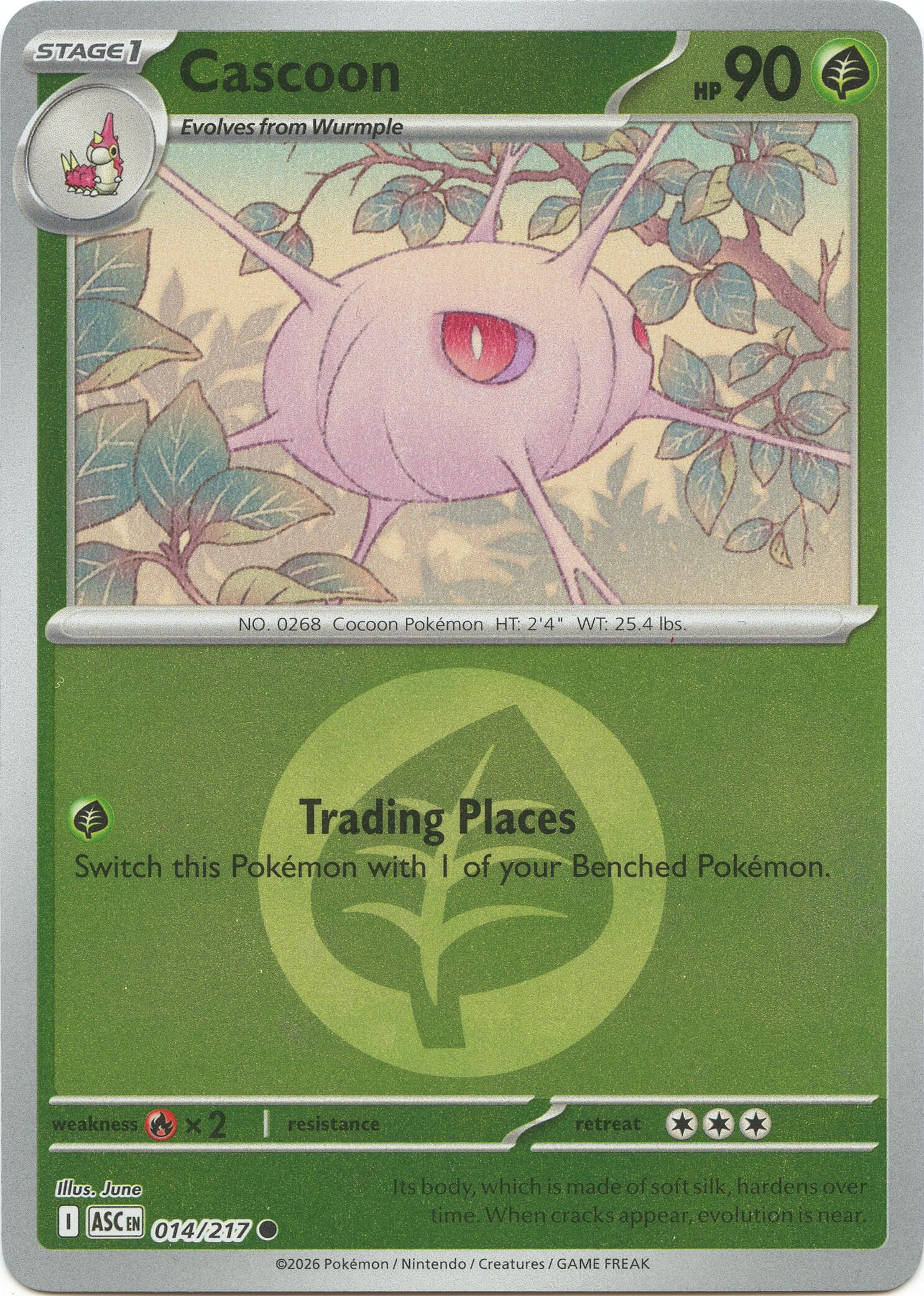 Cascoon (014/217) (Energy Symbol Pattern) [Mega Evolution: Ascended Heroes] | Jack's On Queen