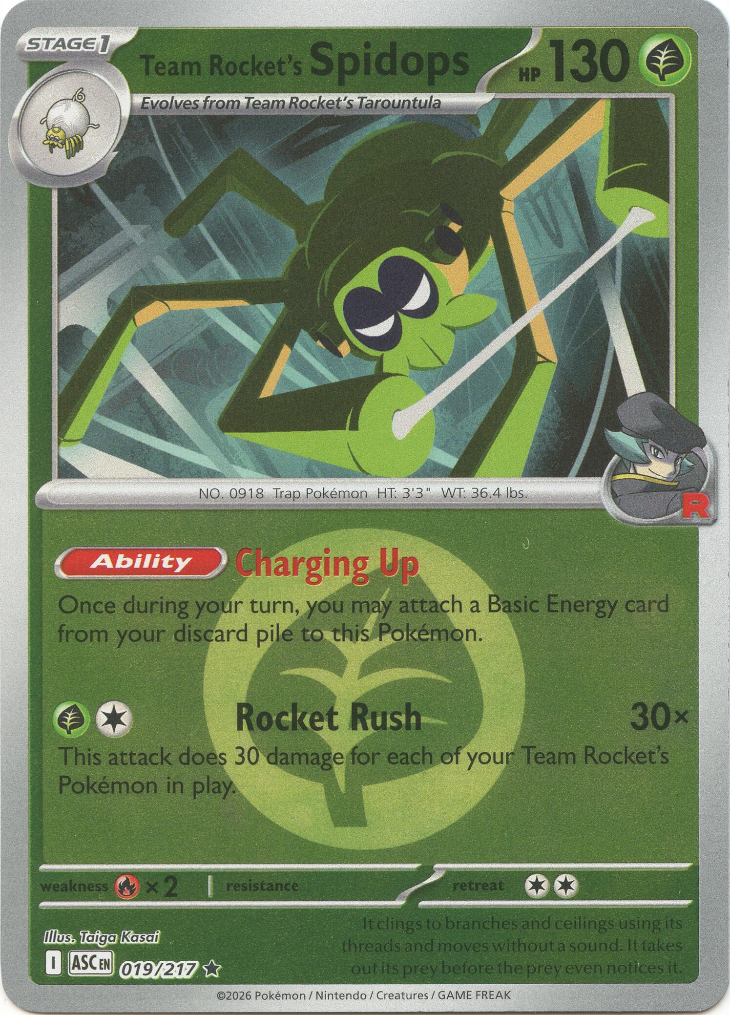 Team Rocket's Spidops (019/217) (Energy Symbol Pattern) [Mega Evolution: Ascended Heroes] | Jack's On Queen