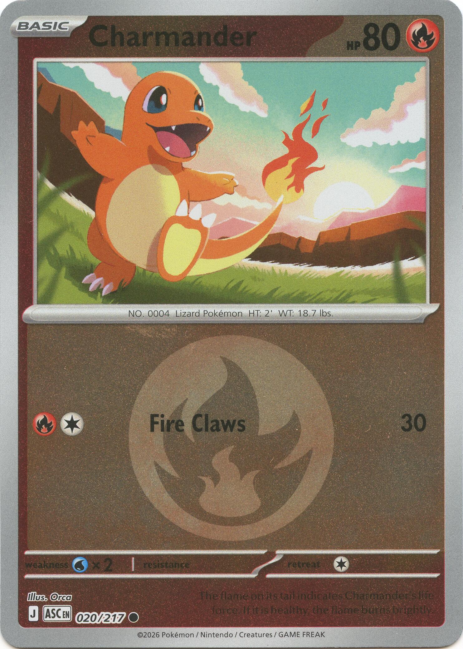 Charmander (020/217) (Energy Symbol Pattern) [Mega Evolution: Ascended Heroes] | Jack's On Queen