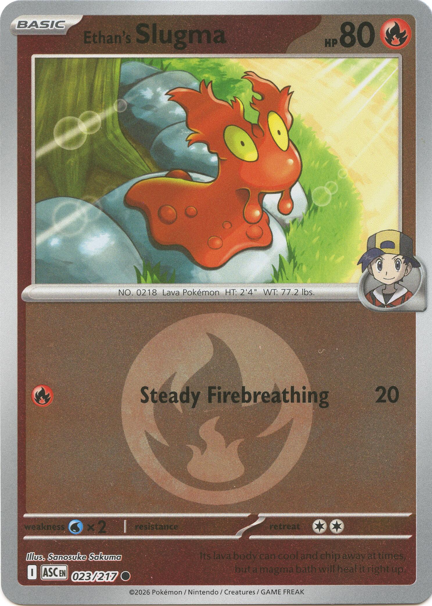 Ethan's Slugma (023/217) (Energy Symbol Pattern) [Mega Evolution: Ascended Heroes] | Jack's On Queen