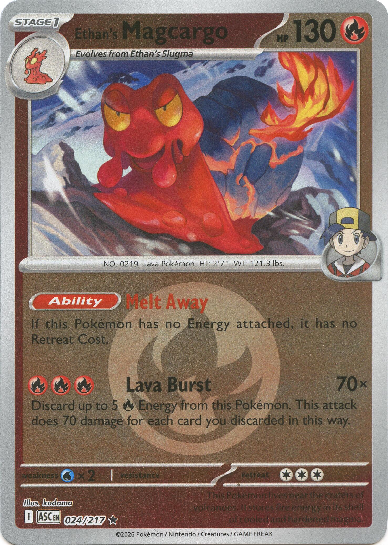 Ethan's Magcargo (024/217) (Energy Symbol Pattern) [Mega Evolution: Ascended Heroes] | Jack's On Queen