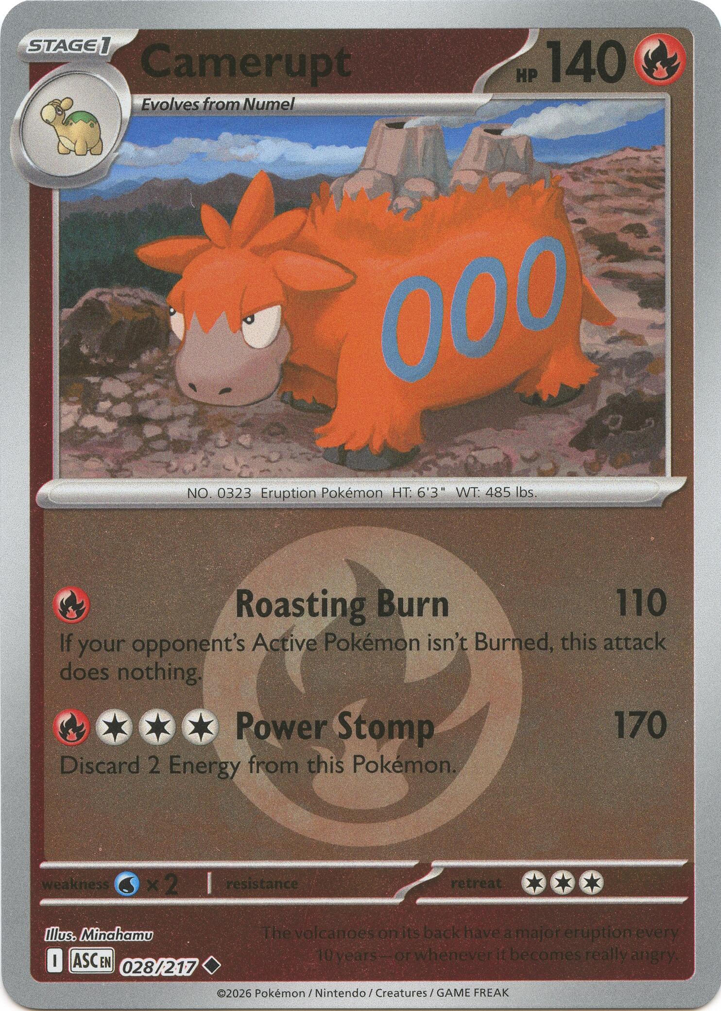 Camerupt (028/217) (Energy Symbol Pattern) [Mega Evolution: Ascended Heroes] | Jack's On Queen