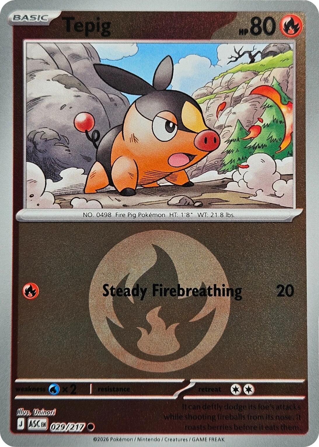 Tepig (029/217) (Energy Symbol Pattern) [Mega Evolution: Ascended Heroes] | Jack's On Queen