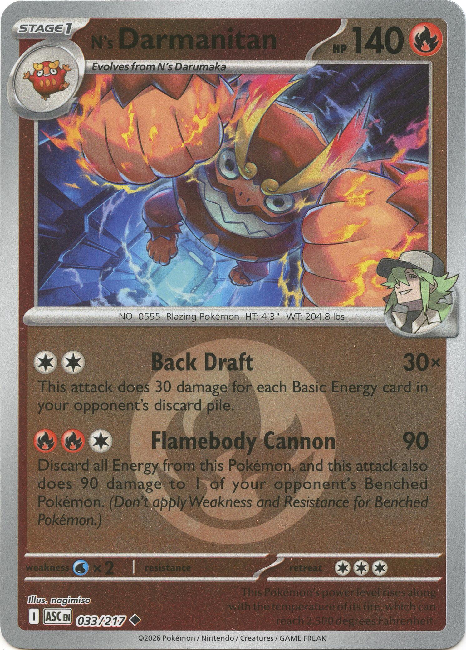 N's Darmanitan (033/217) (Energy Symbol Pattern) [Mega Evolution: Ascended Heroes] | Jack's On Queen