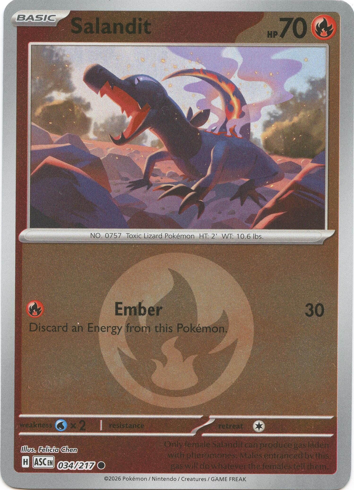 Salandit (034/217) (Energy Symbol Pattern) [Mega Evolution: Ascended Heroes] | Jack's On Queen