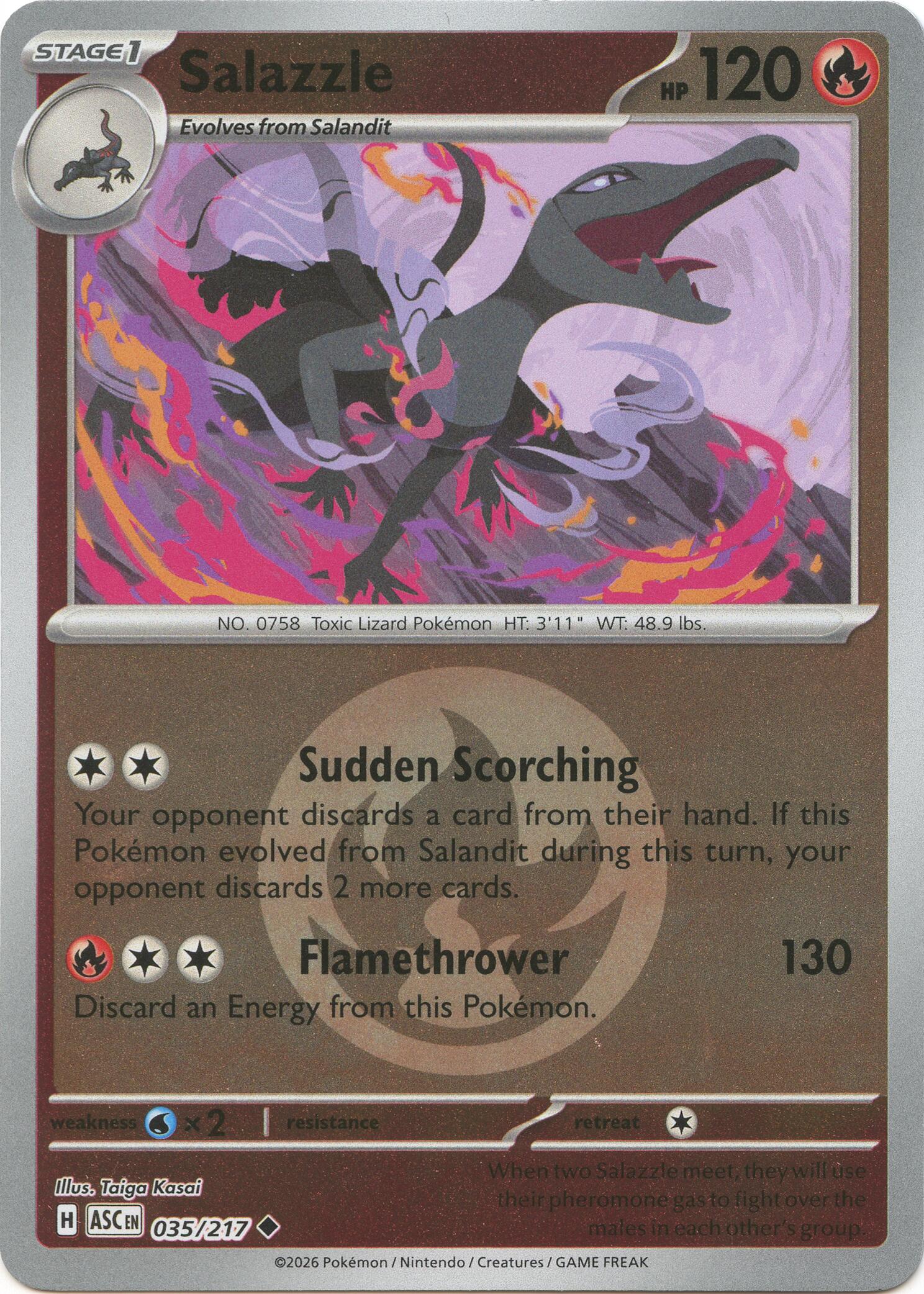 Salazzle (035/217) (Energy Symbol Pattern) [Mega Evolution: Ascended Heroes] | Jack's On Queen