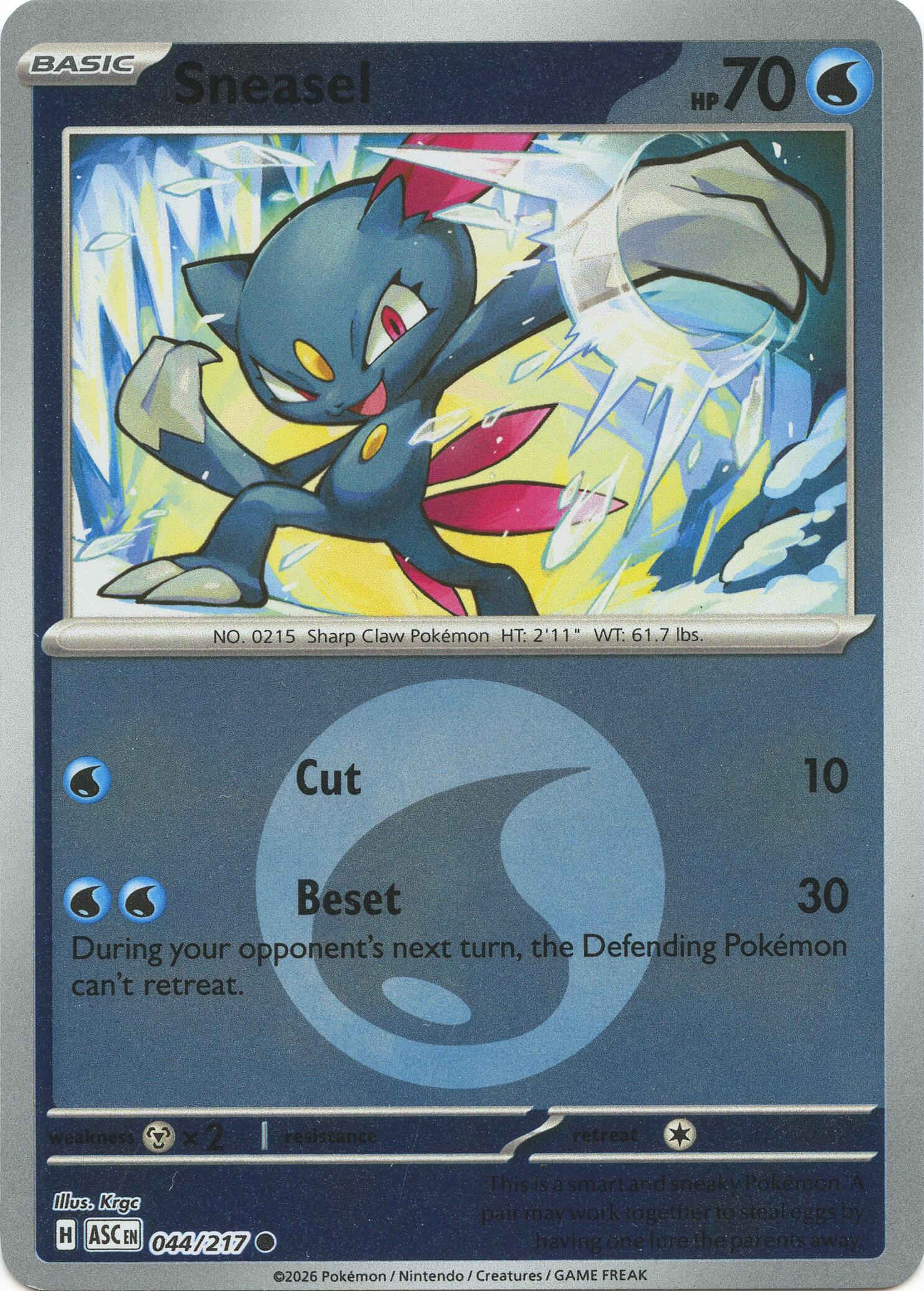 Sneasel (044/217) (Energy Symbol Pattern) [Mega Evolution: Ascended Heroes] | Jack's On Queen