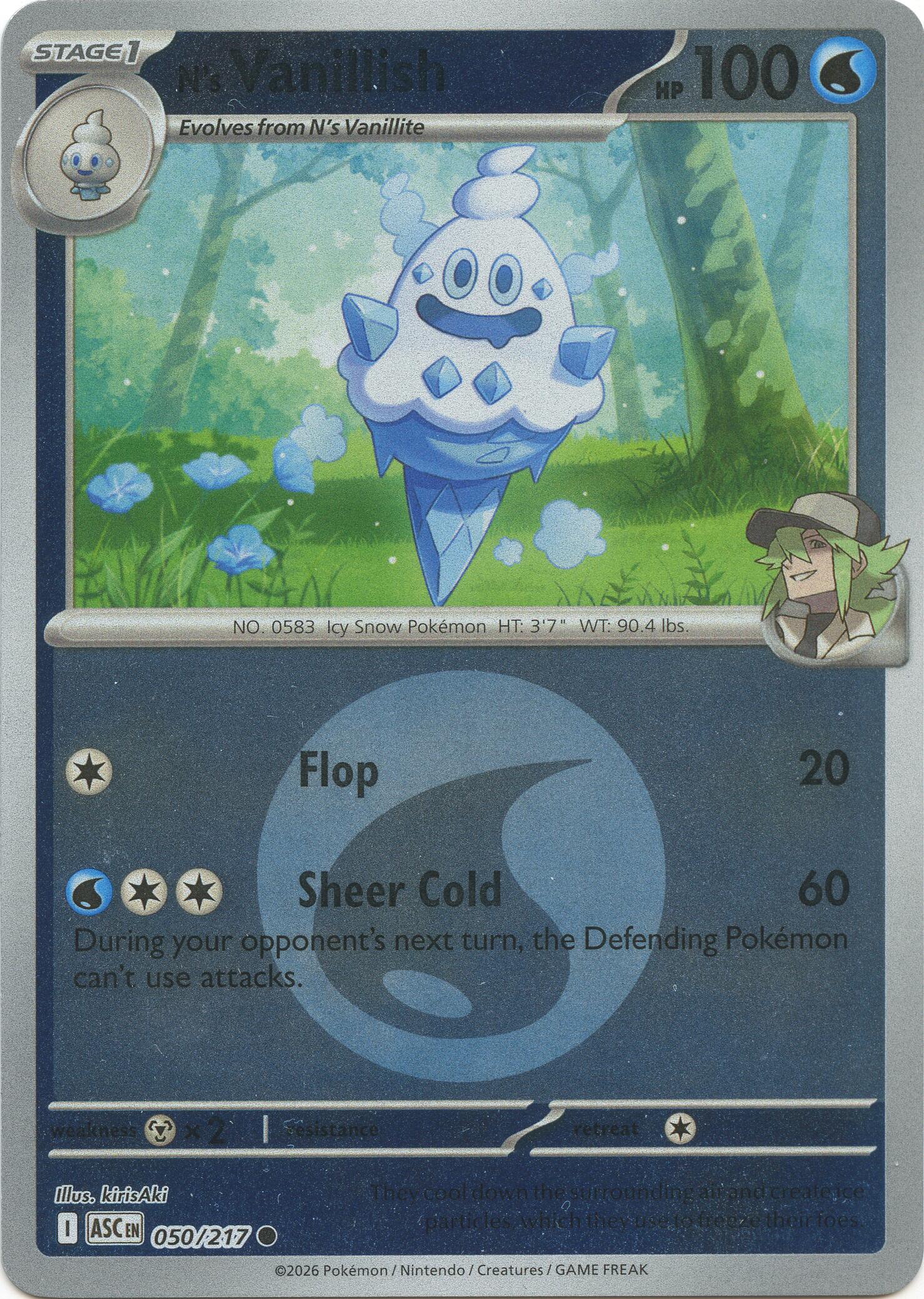 N's Vanillish (050/217) (Energy Symbol Pattern) [Mega Evolution: Ascended Heroes] | Jack's On Queen