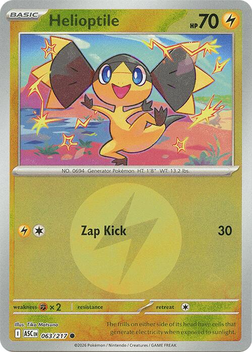 Helioptile (063/217) (Energy Symbol Pattern) [Mega Evolution: Ascended Heroes] | Jack's On Queen