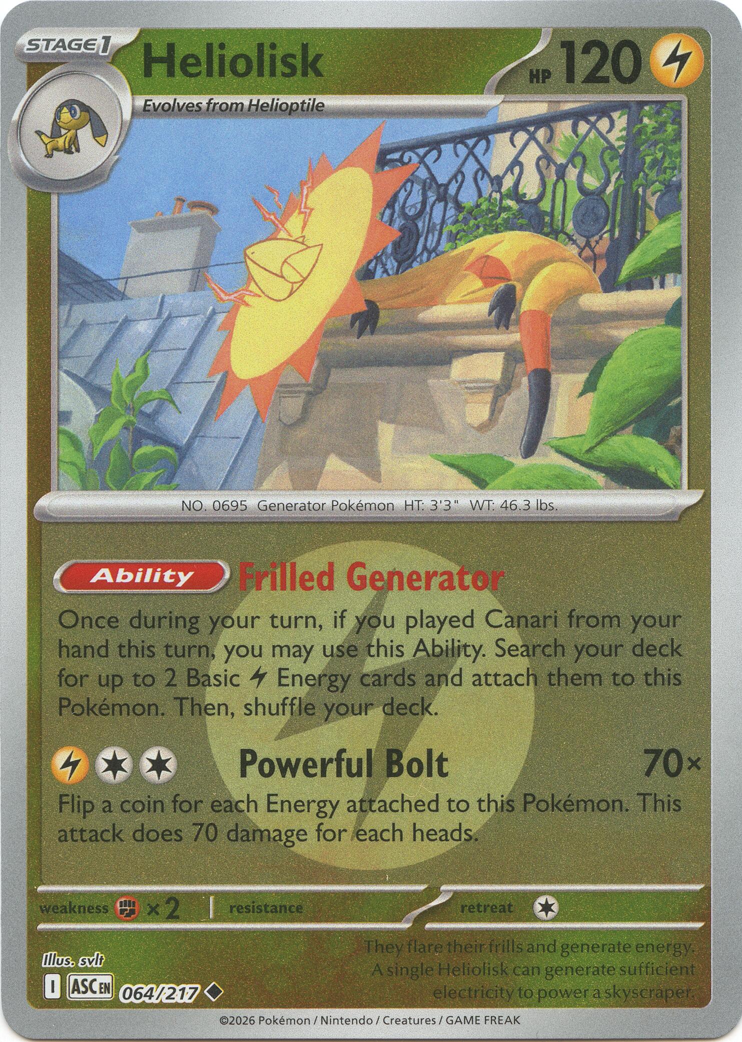 Heliolisk (064/217) (Energy Symbol Pattern) [Mega Evolution: Ascended Heroes] | Jack's On Queen