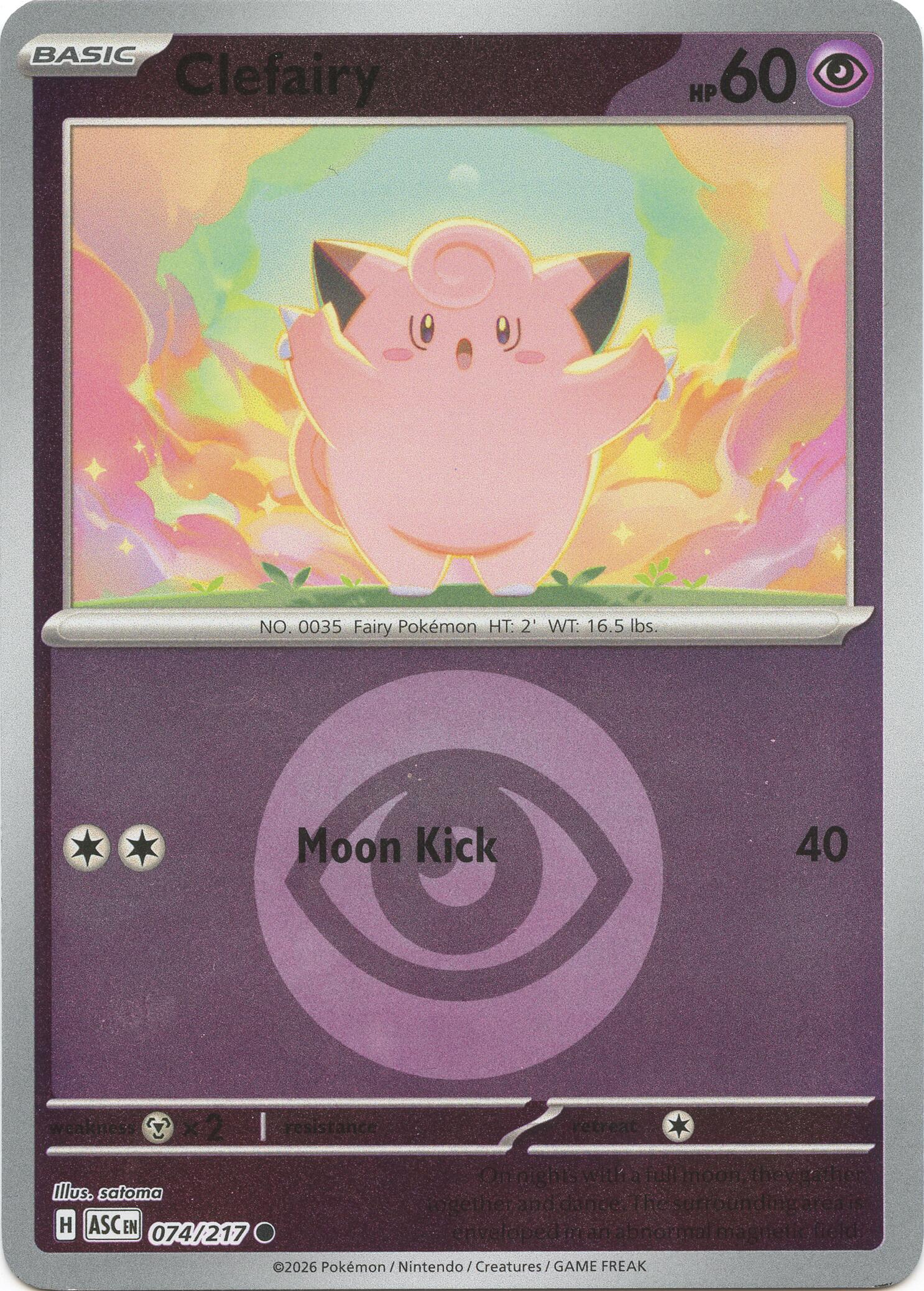 Clefairy (074/217) (Energy Symbol Pattern) [Mega Evolution: Ascended Heroes] | Jack's On Queen