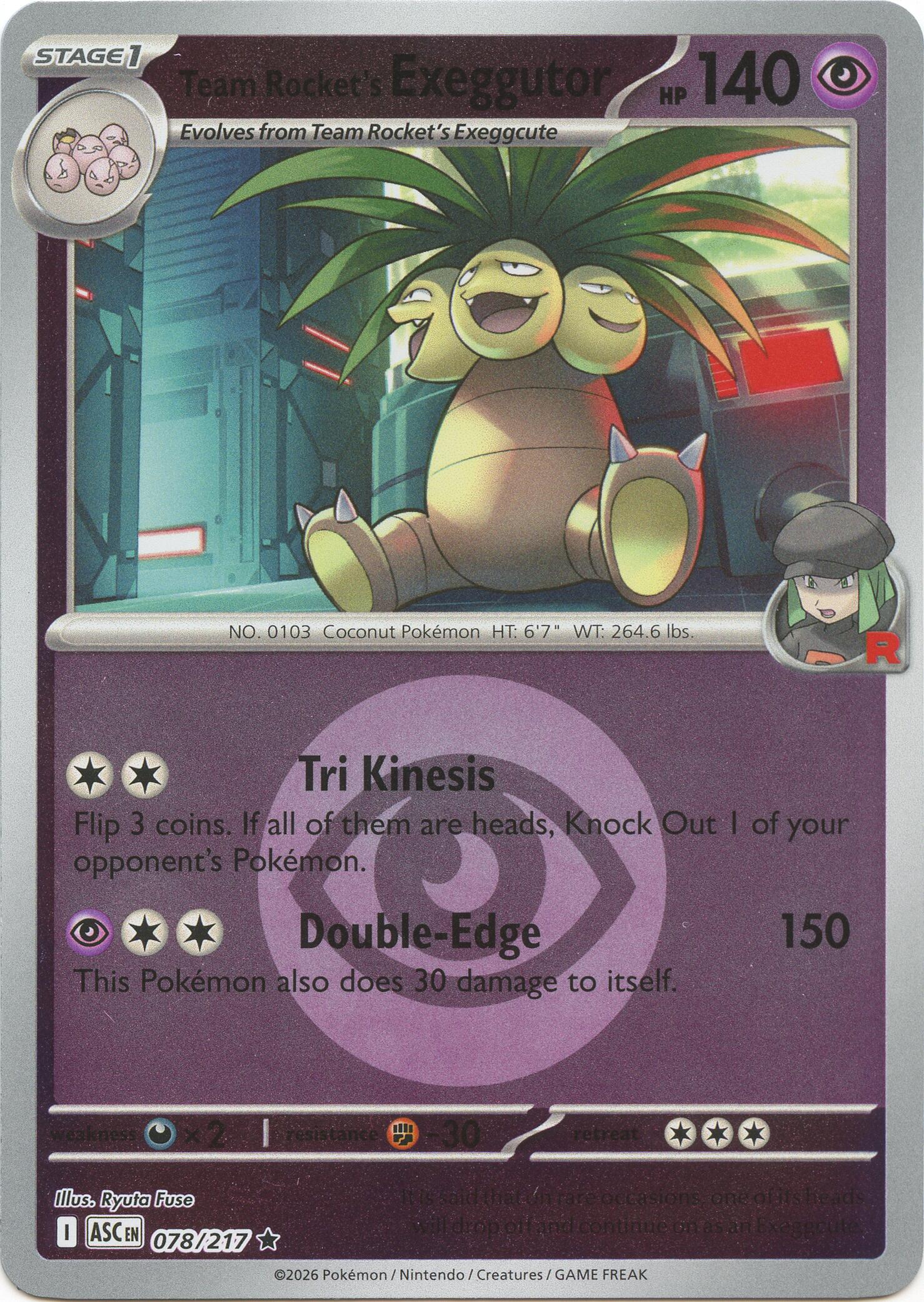 Team Rocket's Exeggutor (078/217) (Energy Symbol Pattern) [Mega Evolution: Ascended Heroes] | Jack's On Queen