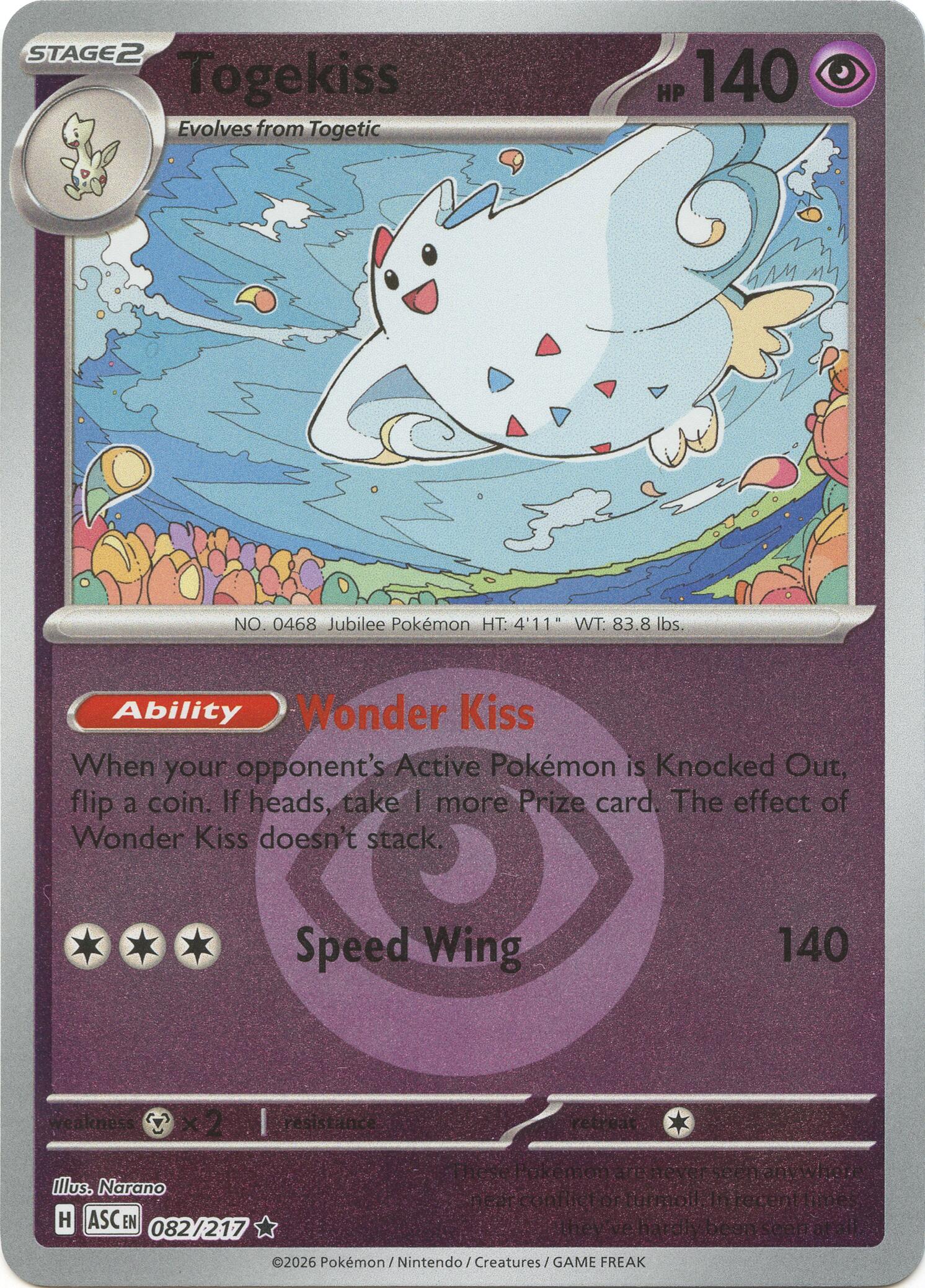 Togekiss (082/217) (Energy Symbol Pattern) [Mega Evolution: Ascended Heroes] | Jack's On Queen