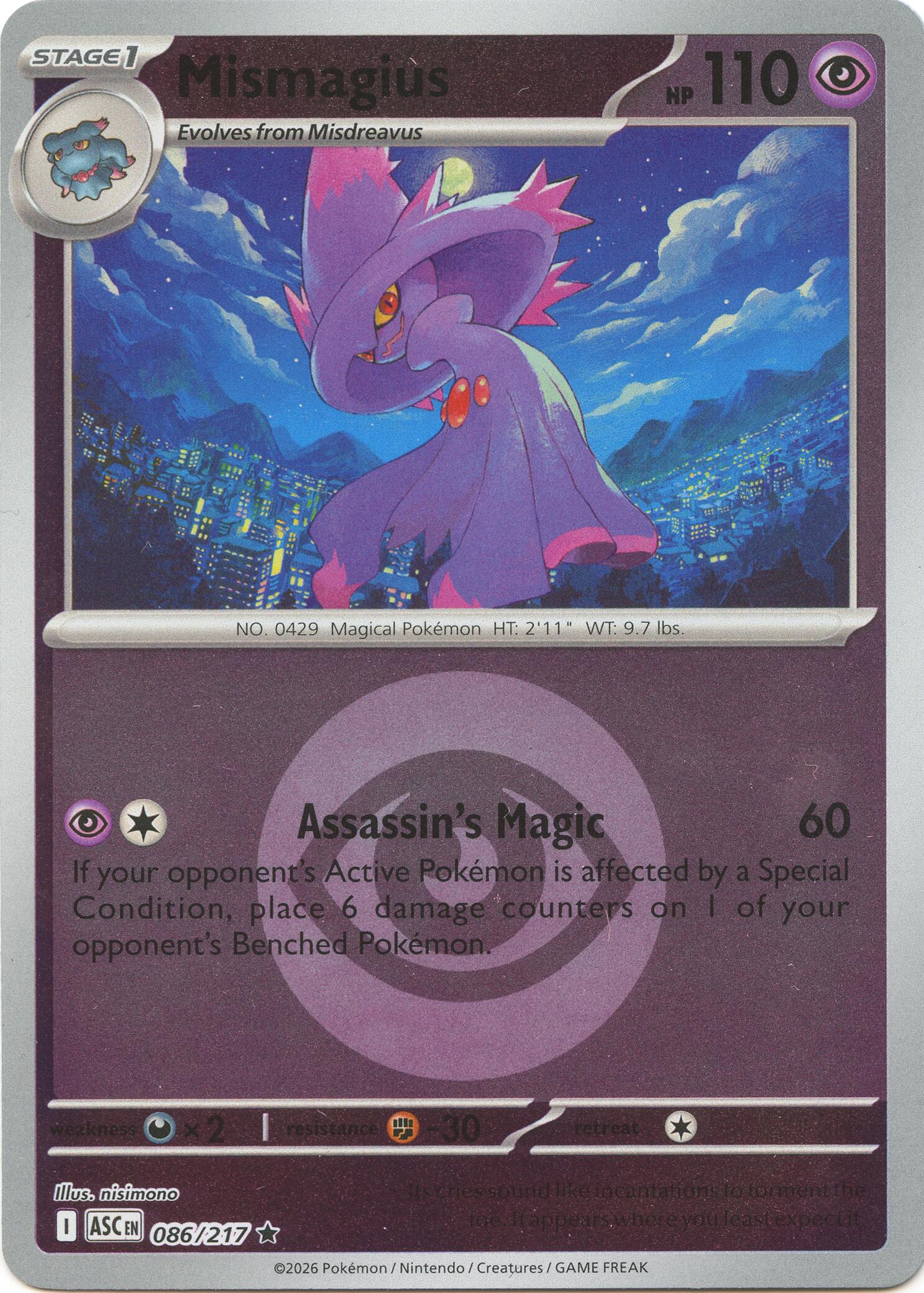 Mismagius (086/217) (Energy Symbol Pattern) [Mega Evolution: Ascended Heroes] | Jack's On Queen