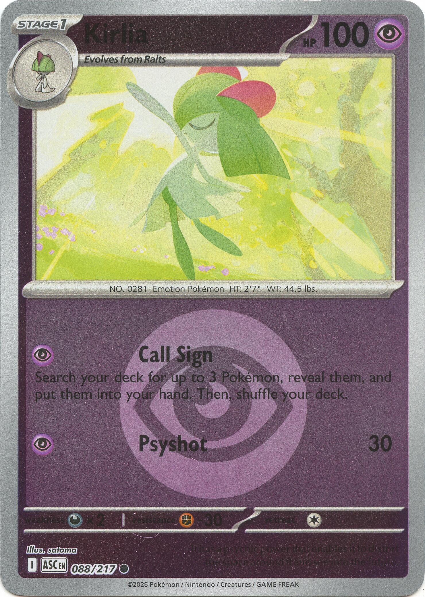 Kirlia (088/217) (Energy Symbol Pattern) [Mega Evolution: Ascended Heroes] | Jack's On Queen