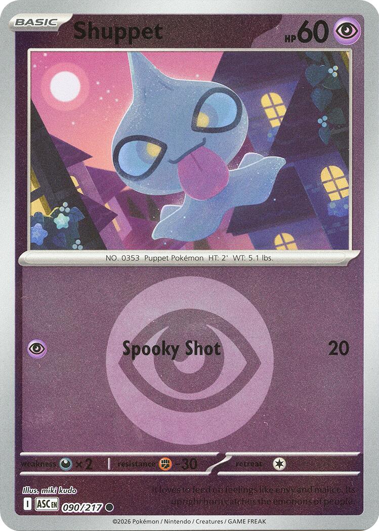 Shuppet (090/217) (Energy Symbol Pattern) [Mega Evolution: Ascended Heroes] | Jack's On Queen
