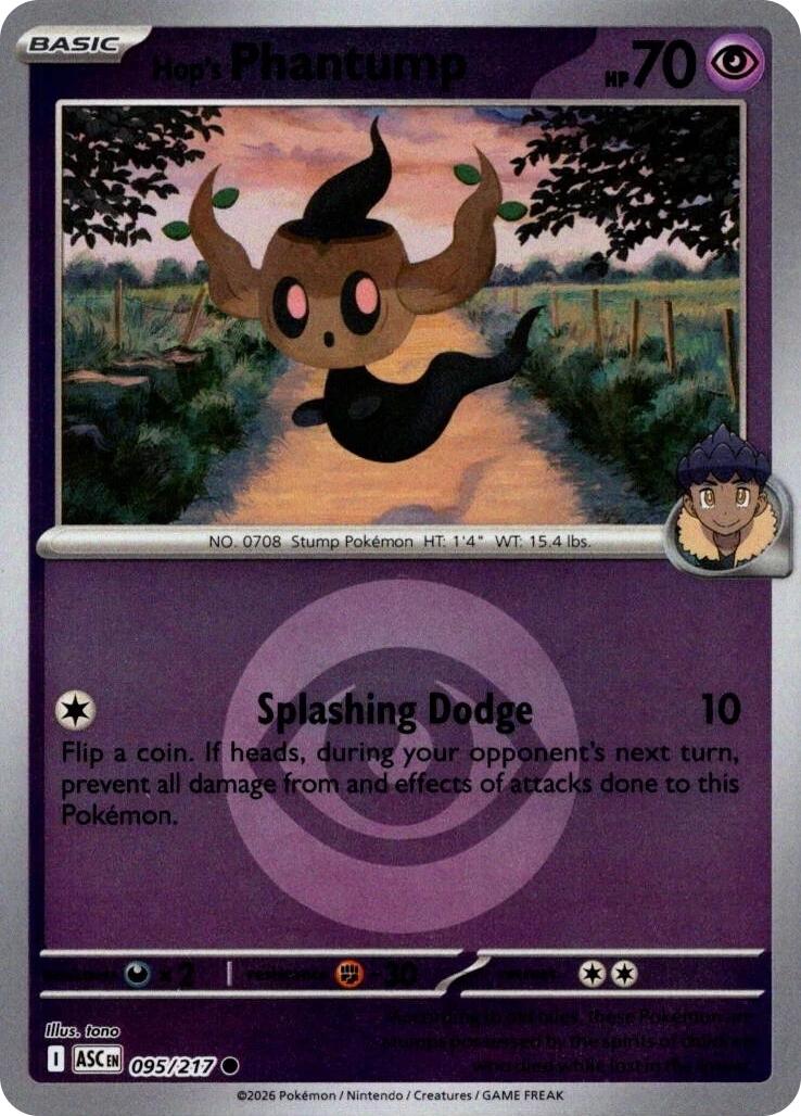 Hop's Phantump (095/217) (Energy Symbol Pattern) [Mega Evolution: Ascended Heroes] | Jack's On Queen