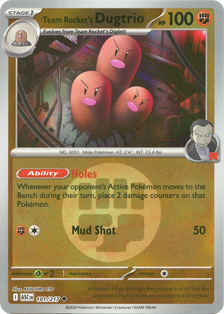 Team Rocket's Dugtrio (101/217) (Energy Symbol Pattern) [Mega Evolution: Ascended Heroes] | Jack's On Queen