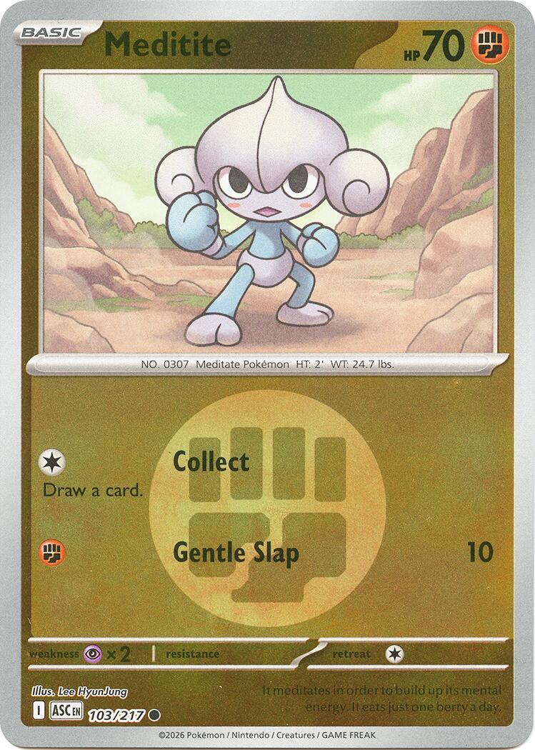 Meditite (103/217) (Energy Symbol Pattern) [Mega Evolution: Ascended Heroes] | Jack's On Queen