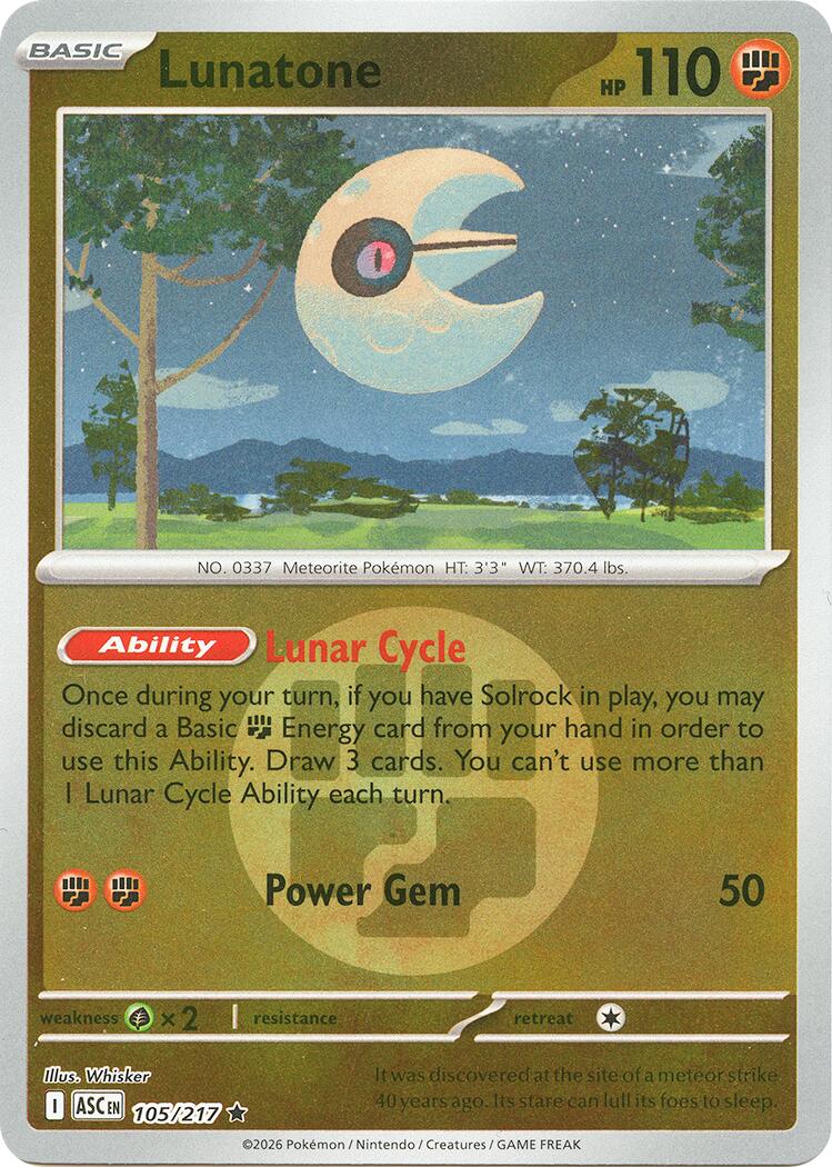 Lunatone (105/217) (Energy Symbol Pattern) [Mega Evolution: Ascended Heroes] | Jack's On Queen