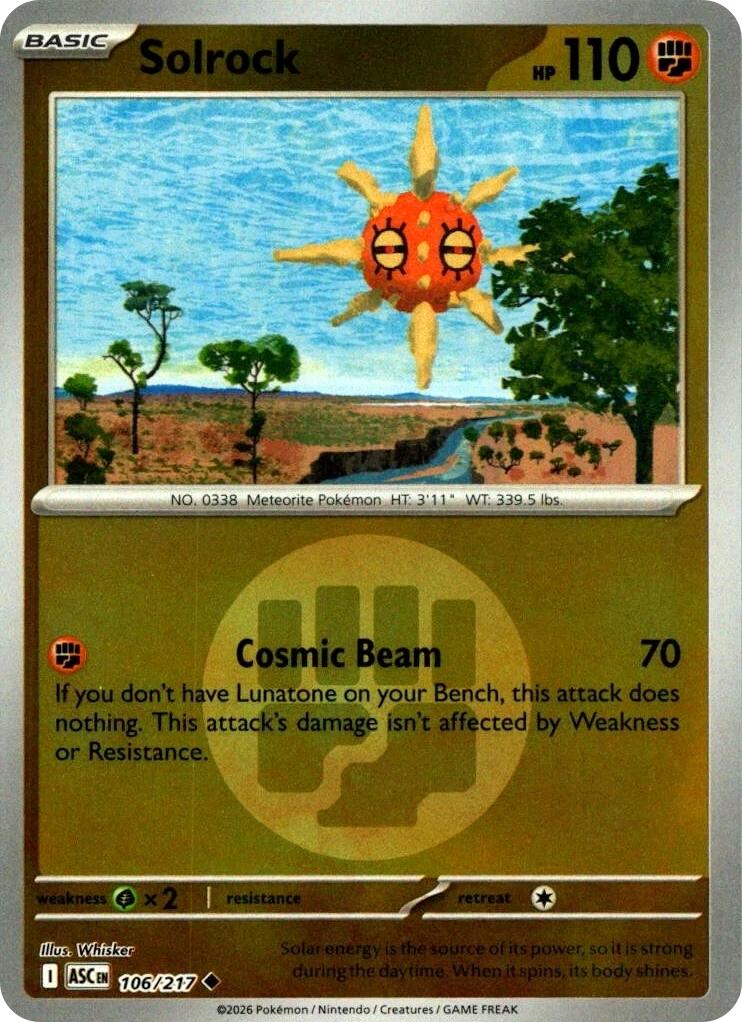 Solrock (106/217) (Energy Symbol Pattern) [Mega Evolution: Ascended Heroes] | Jack's On Queen