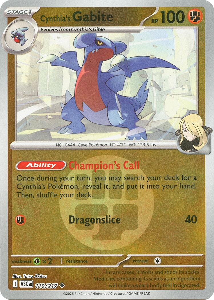 Cynthia's Gabite (110/217) (Energy Symbol Pattern) [Mega Evolution: Ascended Heroes] | Jack's On Queen