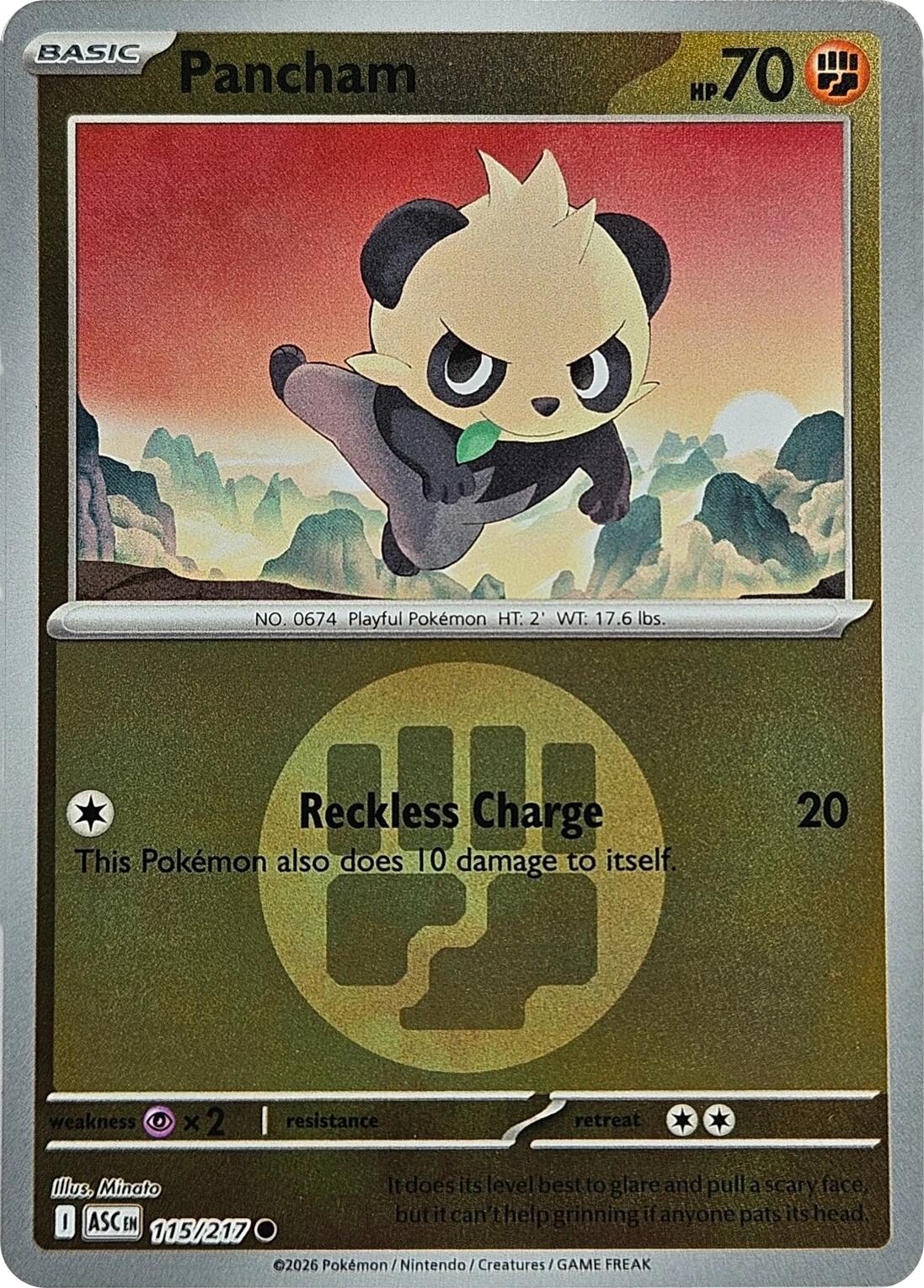 Pancham (115/217) (Energy Symbol Pattern) [Mega Evolution: Ascended Heroes] | Jack's On Queen