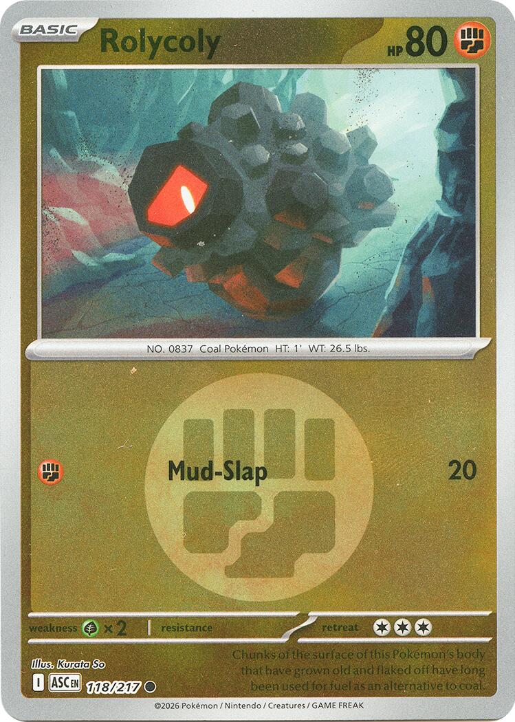 Rolycoly (118/217) (Energy Symbol Pattern) [Mega Evolution: Ascended Heroes] | Jack's On Queen