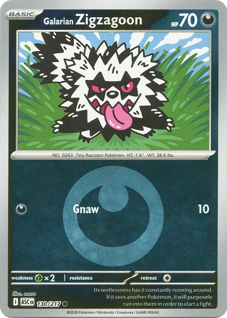 Galarian Zigzagoon (130/217) (Energy Symbol Pattern) [Mega Evolution: Ascended Heroes] | Jack's On Queen