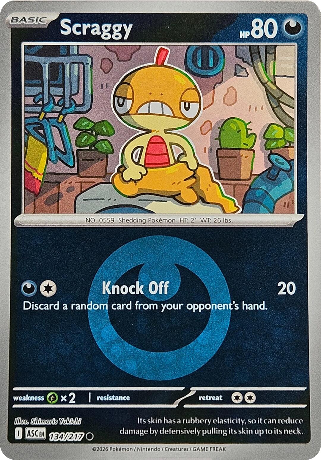 Scraggy (134/217) (Energy Symbol Pattern) [Mega Evolution: Ascended Heroes] | Jack's On Queen