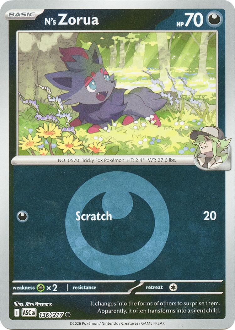 N's Zorua (136/217) (Energy Symbol Pattern) [Mega Evolution: Ascended Heroes] | Jack's On Queen