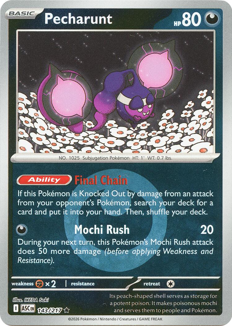 Pecharunt (143/217) (Energy Symbol Pattern) [Mega Evolution: Ascended Heroes] | Jack's On Queen