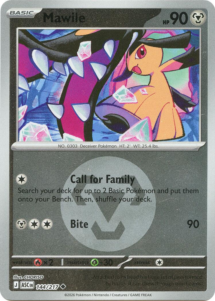Mawile (144/217) (Energy Symbol Pattern) [Mega Evolution: Ascended Heroes] | Jack's On Queen