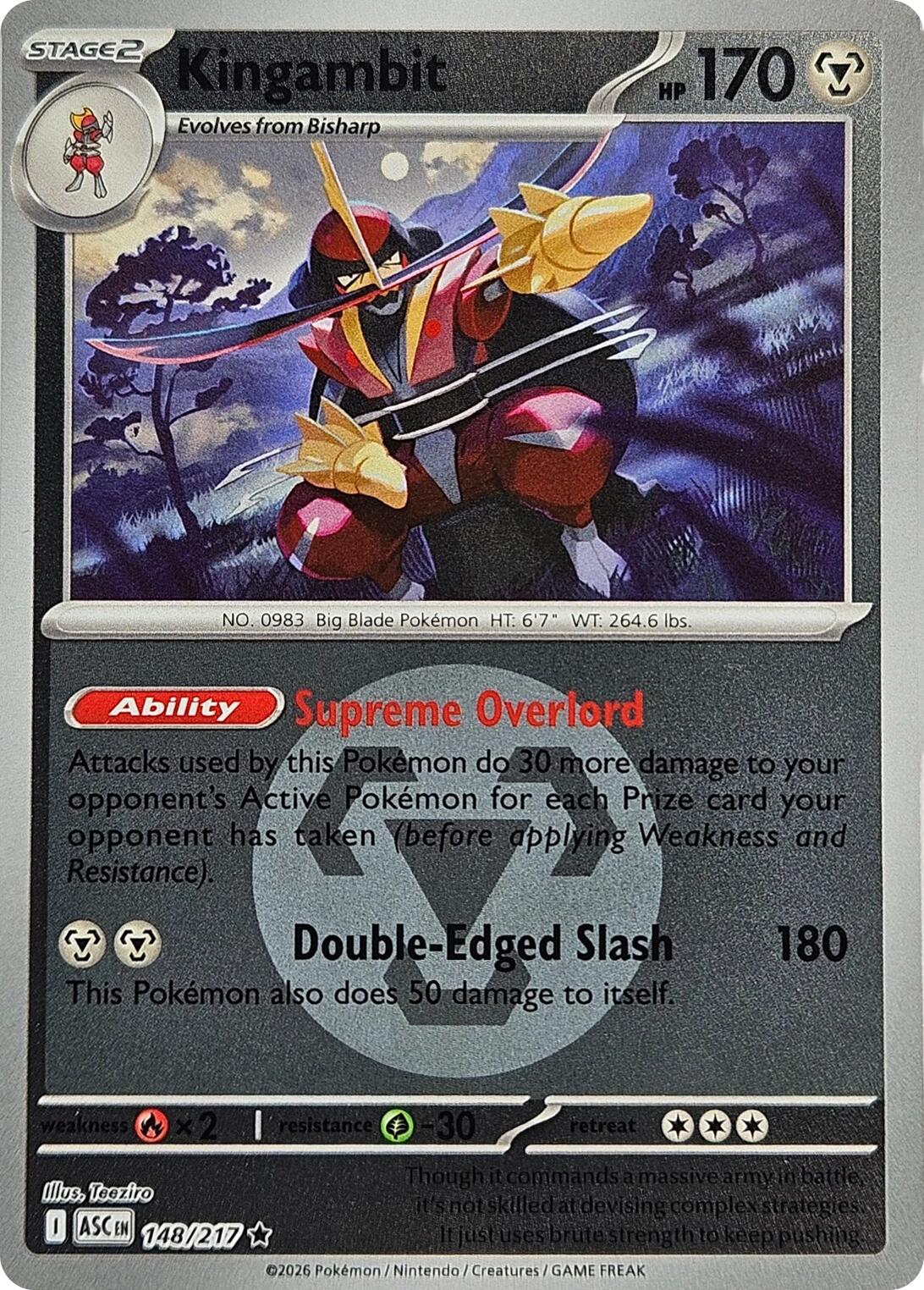 Kingambit (148/217) (Energy Symbol Pattern) [Mega Evolution: Ascended Heroes] | Jack's On Queen